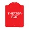 Signmission Designer Series Sign-Theater Exit, Red & White Aluminum Sign, 18" H, 24" L, RW-1824-22822 A-DES-RW-1824-22822 - alternate 1
